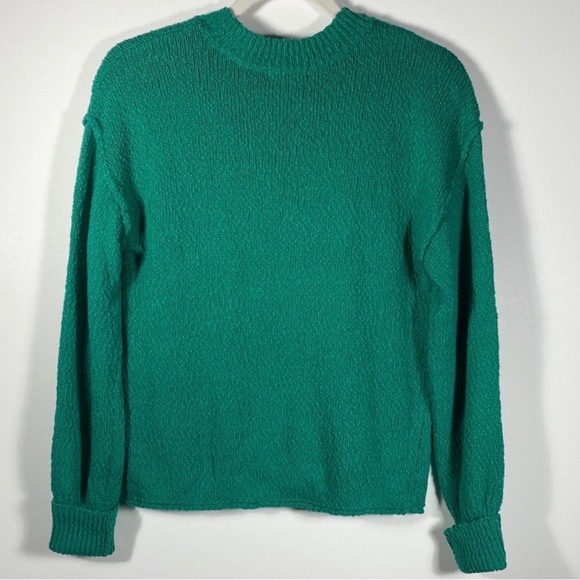 Nordstrom Abound Womens Knit Sweater Sz S Green Drop Shoulder Classic Cozy - Picture 7 of 11